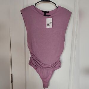 Forever 21 Sleeveless Shoulder Padded Bodysuit